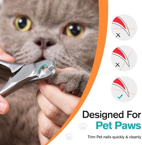 FERYES Heavy Duty Stainless Steel Pet Nail Clippers - Precision and Comfort for Dogs and Cats