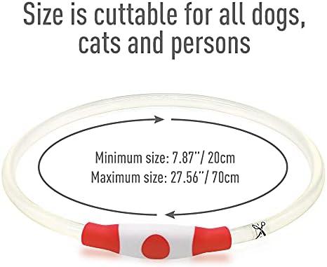 Colaseeme Light Up Dog Collar, USB Rechargeable LED Glow, Red