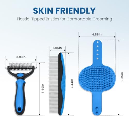 Blue Pet Grooming Rake Metal Comb Grooming Brush for Dogs and Cats