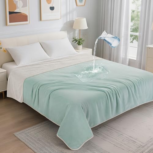 LOOBANI Waterproof Blanket for Queen Bed, Reversible Soft Flannel, 80"x90"
