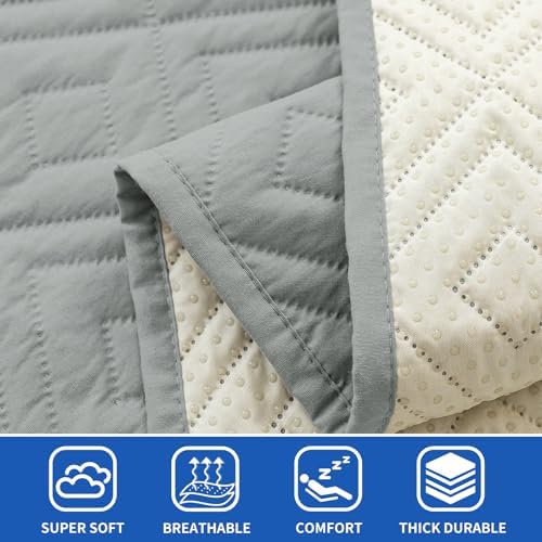 2026 Waterproof Chaise Dog Blanket (40"x50") Comfy Sofa Lounge Mat for Pets with Anti-Slip Back, Universal Incontinence Lightweight Liner Pad for Furniture Car Picnic etc Durable Washable, Light Grey
