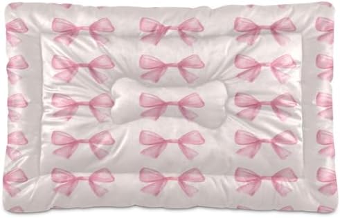 Bow Tie Anti-Slip Washable Dog Crate Mat - Soft Pet Pad Kennel Bed for Small Dogs and Cats