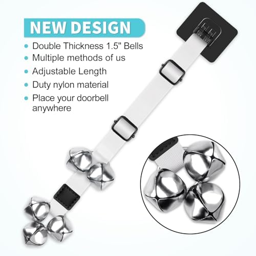 COOYOO Dog Doorbells, Adjustable Potty Training Dog Bells, Upgraded for Training Your Puppy The Easy Way, Premium Quality Housetraining Hanging Bell-5 Extra Large Loud 1.5 DoorBells