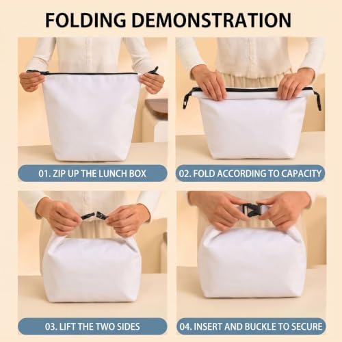 Waterproof Roll Top Lunch Tote Fox Print