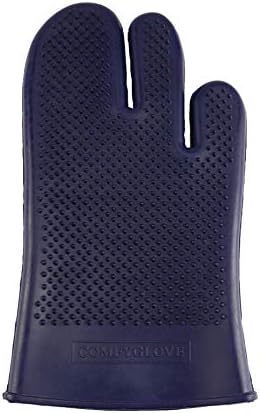 Comfy Pet Grooming & Bathing Glove - Fits Either Hand - Soft Gentle Nubs for Horses, Dogs, Cats & Other Pets - Short & Long Hair - Works Great on Thin and Sensitive Skin (Navy Blue)