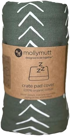 Molly Mutt Dog Crate Pad Cover, 100% Cotton Canvas Cover for Dog or Puppy Crate Bed, Durable, Washable, and Free of Harmful Chemicals, Pre-Shrunk, 30"x21"x2.5", Forever Young