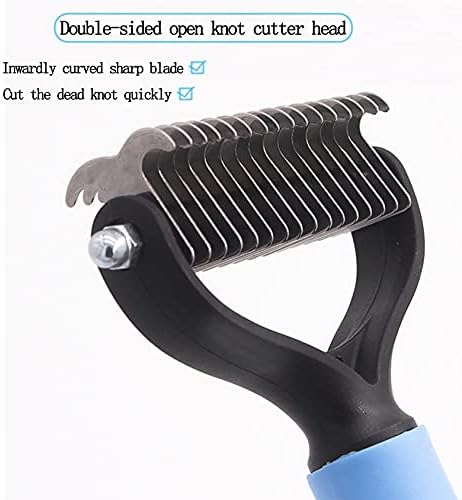 Pet Grooming Tool-2 Sided Undercoat Rake for Dogs &Cats-Safe and Effective Dematting Comb for Mats&Tangles Removing-Deshedding Brush for Large Dogs to Small Dogs(Small)