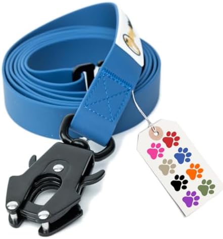 Tactical Dog Leashes for Medium & Large Breed Dogs (6ft) | Coated Nylon Heavy Duty Dog Leash with Quick Release Carabiner | Integrated G-Clip Handle of Dog Training Leash (Royal Blue, 6')