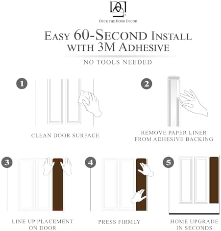Deck the Door Decor Dog Scratch Door Protection Plate - Elegant Anodized Aluminum for All Door Types. Pet-Safe with Polished Edges and Rounded Corners. 3M Adhesive Mount - Minimalist White 4x30in