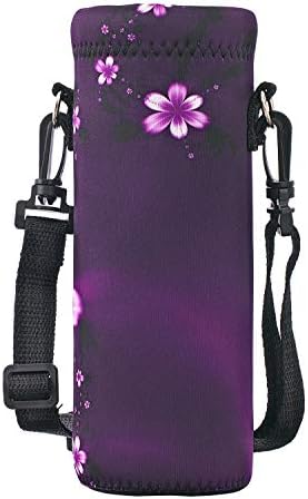 RICHEN Neoprene Water Bottle Carrier Bag with Adjustable Shoulder Strap,Insulated Water Bottle Cover for Stainless Steel/Glass/Plastic Bottles