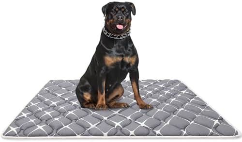 Bubble bear Dog Crate Mat - Ultra Soft, Washable & Anti-Slip Kennel Pad for Small/Medium/Large Dogs, Dark-Hued to Hide Stains (52"x28")