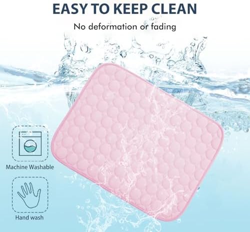 MICROCOSMOS Summer Cooling Mat & Sleeping Pad- Water Absorption Top, Materials Safe, Easy Carry, EZ Clean. Keep Cooling for Pets, Kids and Adults.(Pink, 36" x36")