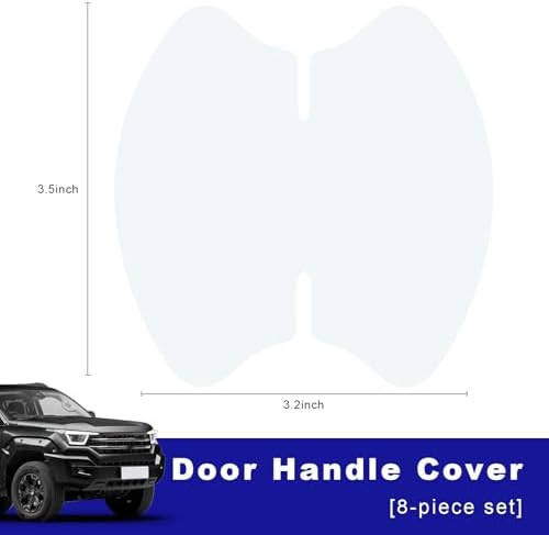 8 PCS Clear Car Door Handle Scratch Protector, Anti-Scratch Handle Cup Sticker Self Adhesive Protective Film, Waterproof Invisible Door Handles Guards for Car Truck SUV