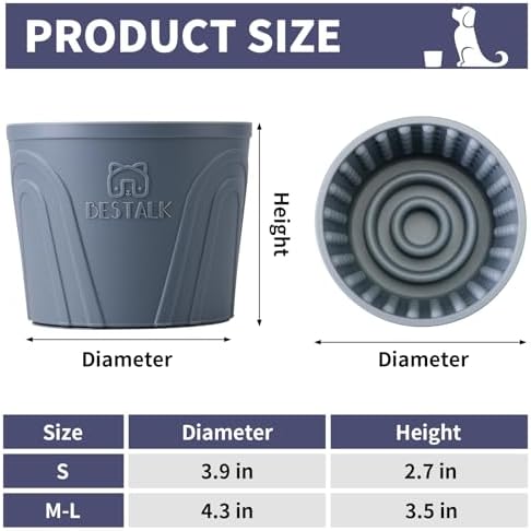 Dog Lick Bowl, Bestalk Anxiety Relief Slow Feeder Dog Lick Mat Treat Dispenser, Non-Slip Licking Bowl Enrichment Toys for Small Medium and Large Breed Dogs, BPA Free Silicone(Grey,S)