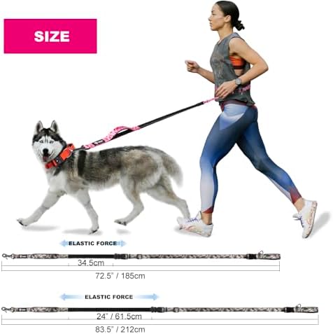 TSPRO Hands Free Shock Absorbing Bungee Dog Leash Car Seat Belt Heavy Duty