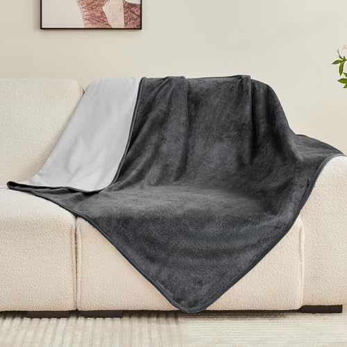 Waterproof Blanket Bed Cover 40"x60" for Adults or Pets, Dark Grey