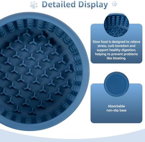 Dog Slow Feeder Lick Bowl, Freeze Lick Mat with Suction Cup