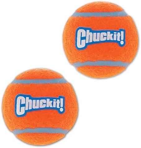 Chuckit! Dog Tennis Ball Dog Toy, Medium 2.5in Shrink Wrap 2 Pack