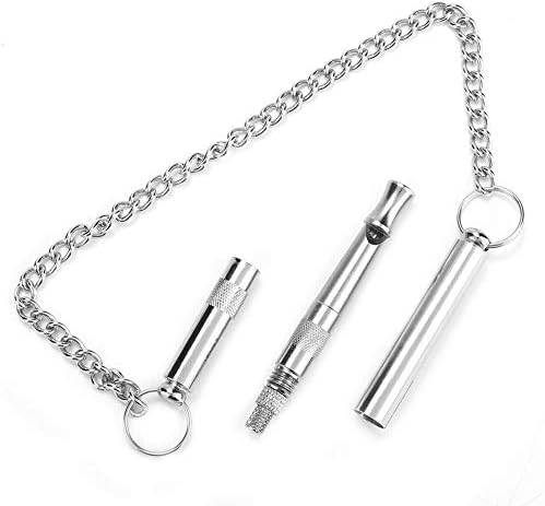 Dog Training Whistle | Adjustable Sound Pitches for Barking Control/Obedience Commands | Sonic Silent Whistle for Dogs with Keychain | Metal Sturdy Design
