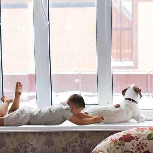 4in x 32.8ft Window Sill Protector, Door Protector from Dog Cat Scratching, Clear Sided Shield Protection Barrier Anti Cat Dog Scratching, Slobbering, and Clawing Furniture, Glass, Car Door