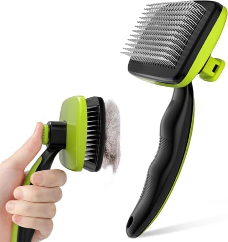 Self-Cleaning Slicker Brush for Dogs & Cats Shedding