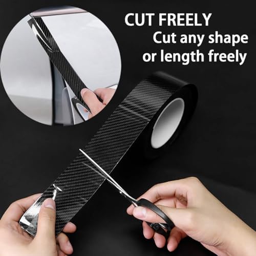 DGSL Car Door Edge Guards Door Sill Protector, 2.7In x 16.4Ft 5D Carbon Fiber Car Wrap Film, Vinyl Automotive Wrap Film Anti-Collision Fits for Most Car (Black)