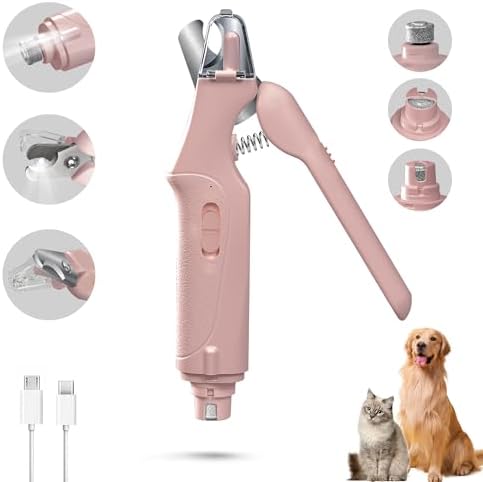 CATPICK 2-in-1 Cat & Dog Nail Clippers with Grinder and Dual LED Lights