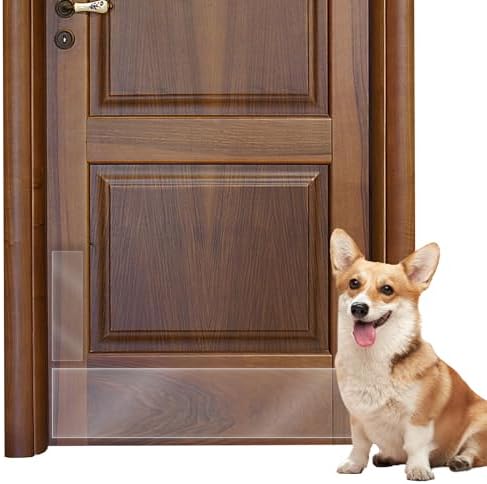 Panther Armor Clear Door Kick Plate & Push Plate Set, Dog Scratch Guard