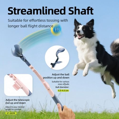 Dog Ball Launching Thrower for Fetching with Extendable Club for Interaction Play and Outdoor Fun Training Game Pet Training Ball Thrower