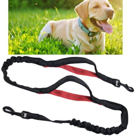 Hands Free Dog Leash, Shock Absorbing Waist Belt with Pouch for