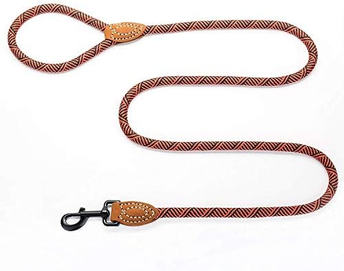 Mile High Life Dog Leash with Genuine Leather-Wrapped Ends, 4/5/6FT