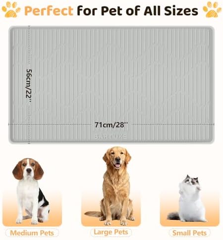 Silicone Cat & Dog Food Mat 28" x 22" Pet Feeding Mat for Food and Water