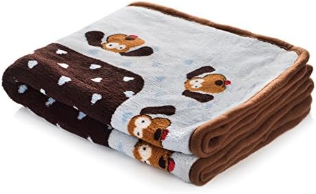 Snuggle Puppy Fleece Blanket for Dogs, Washable, 48 x 30 in - Blue