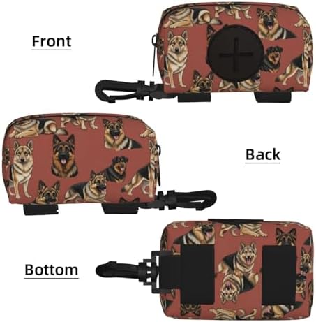 Pet Poop Bag Holder with Zipper, German Shepherd, Waste Bag Dispenser for Dog Walking