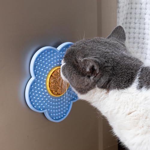 Lick Pads for Dogs,Dog Lick Mat with Suctions Cup,Slow Feeders Licking Mat,Flower Shape Silicone Pad,for Cats,Dogs