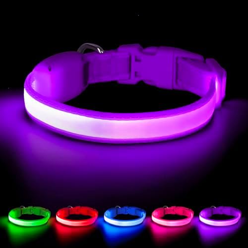 Light up Collar for Small Dog,Vizpet XS Led Adjustable Small Size Collar