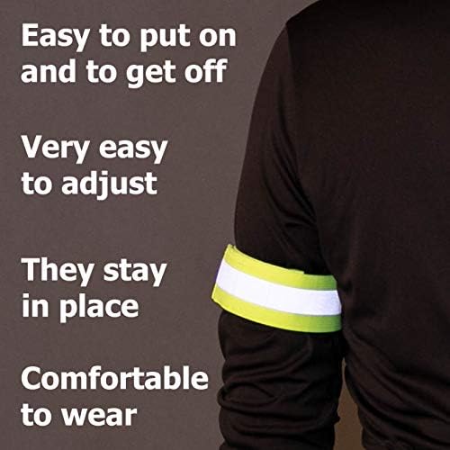 Reflective Bands for Night Walking Reflective Arm Bands for Runners Reflective Wristbands Reflective Ankle Bands Cycling Reflective Running Gear Bike Pant Leg Strap Bicycle Pants Clips