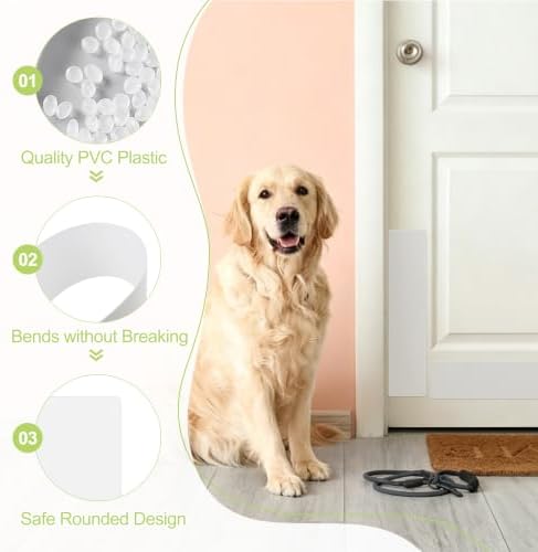 2pcs Door Scratch Protector, 41 * 10cm(Matte White)