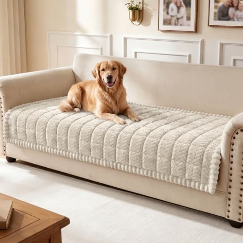Smiry Couch Cover for Dogs, Non Slip Fuzzy Pet Sofa Covers Washable