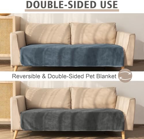 Ameritex Pet Bed Blanket Reversible 100% Waterproof Velvet Super Soft for Sofa and Bed