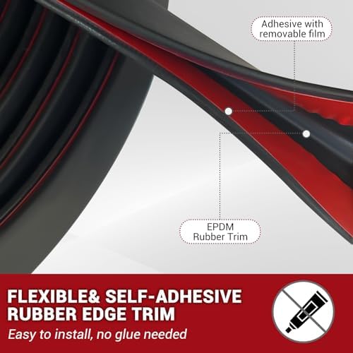 Rubber Edge Trim, 1/8"(3mm) Self Adhesive Flexible U Channel Edge Protecter for Sheet Metal, Glass, Flexiglass and Plywood, Fit for 7/64"-5/32" Width Edge, Black Color, 20Ft, EPDM Material