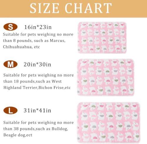 1 Pack 3 Blankets for Dog Puppy Cat (Small 23x16'', Pink, Yellow, Blue)
