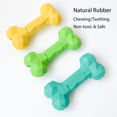 Natural Rubber Dog Bone Chew Toy, Treat Dispensing Toy for Medium Dogs (Purple-1 PC,Medium)