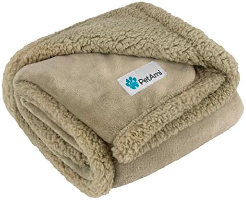 PetAmi Dog Blanket Small Medium Pet Cat Puppy Kitten, 40x29, Solid Taupe