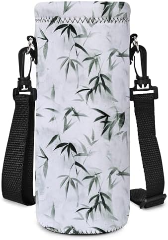 RICHEN Neoprene Water Bottle Carrier Bag with Adjustable Shoulder Strap,Insulated Water Bottle Cover for Stainless Steel/Glass/Plastic Bottles