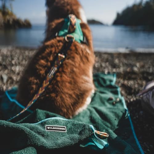 Wilderdog Quick Dry Towel for Dogs, Ideal for Home, Travel, Grooming & Outdoor Use, 24" x 48" - Green