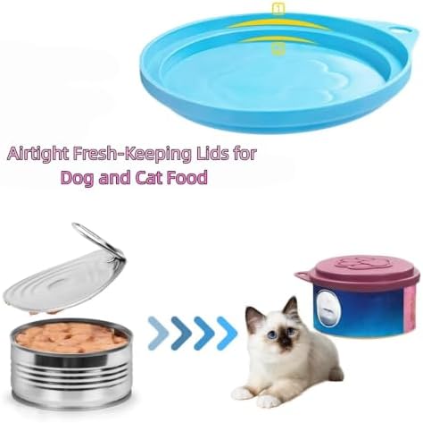5-Pack Reusable Can Lids for Pet Food – Airtight Silicone Covers for Standard Cans, Keep Cat & Dog Wet Food Fresh Longer (yellow,5PC)