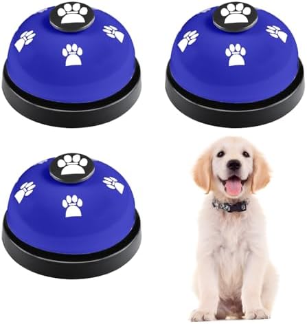 3 Pack Dog Doorbells, Pet Training Bells for Outside Potty Training and Communication, Bell for Dog Cat Puppy Interactive Toys (Dark Blue, 3 Pack)