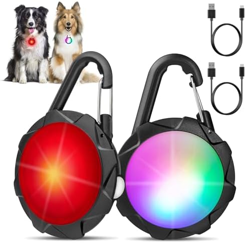 Super Bright Dog Collar Light for Night Walking, 4 Modes, Waterproof, 2 Pcs
