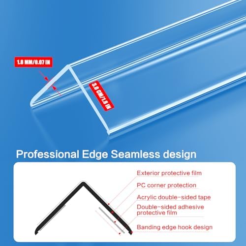 MONOID Wall Corner Protector - Pack of 12 Self Adhesive Corner Guards for Walls Edge Protection - 1.18 inch x 1.18 inch x 57.9 inch, Easy to Apply – No Tools Needed